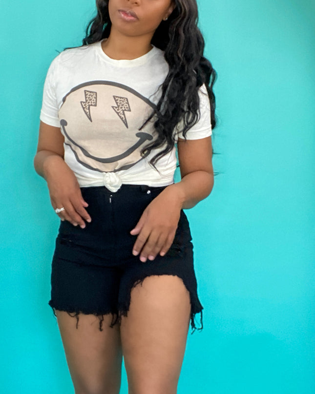 Unmatched Leopard Smiley Tee