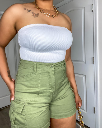 High Waist Cargo Shorts