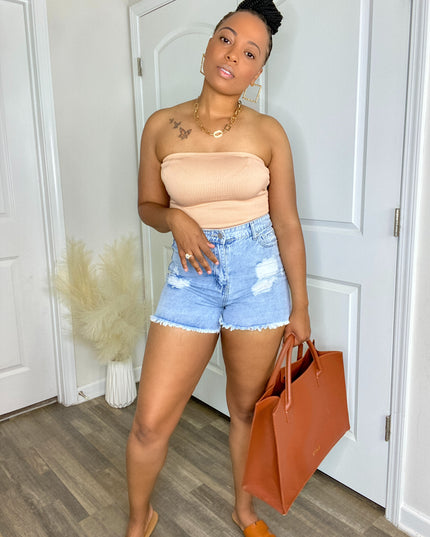 High Waist Boyfriend Shorts