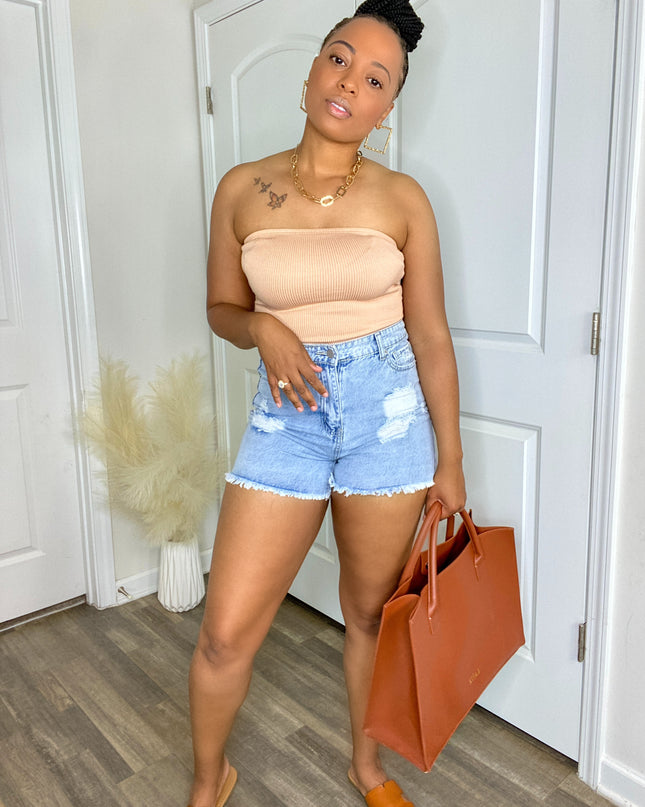 High Waist Boyfriend Shorts