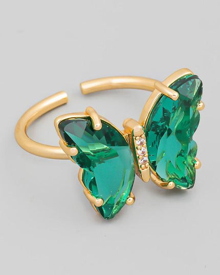 Sweet Dreams Butterfly Ring (Pink/Green)
