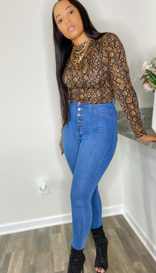 Unmatched Buttoned With Love High Waist Denim