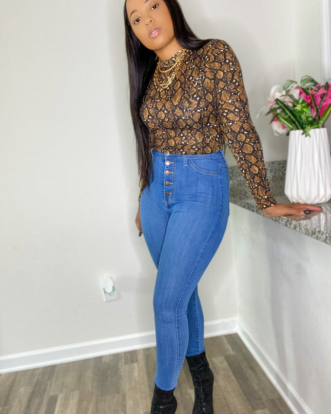 Unmatched Buttoned With Love High Waist Denim