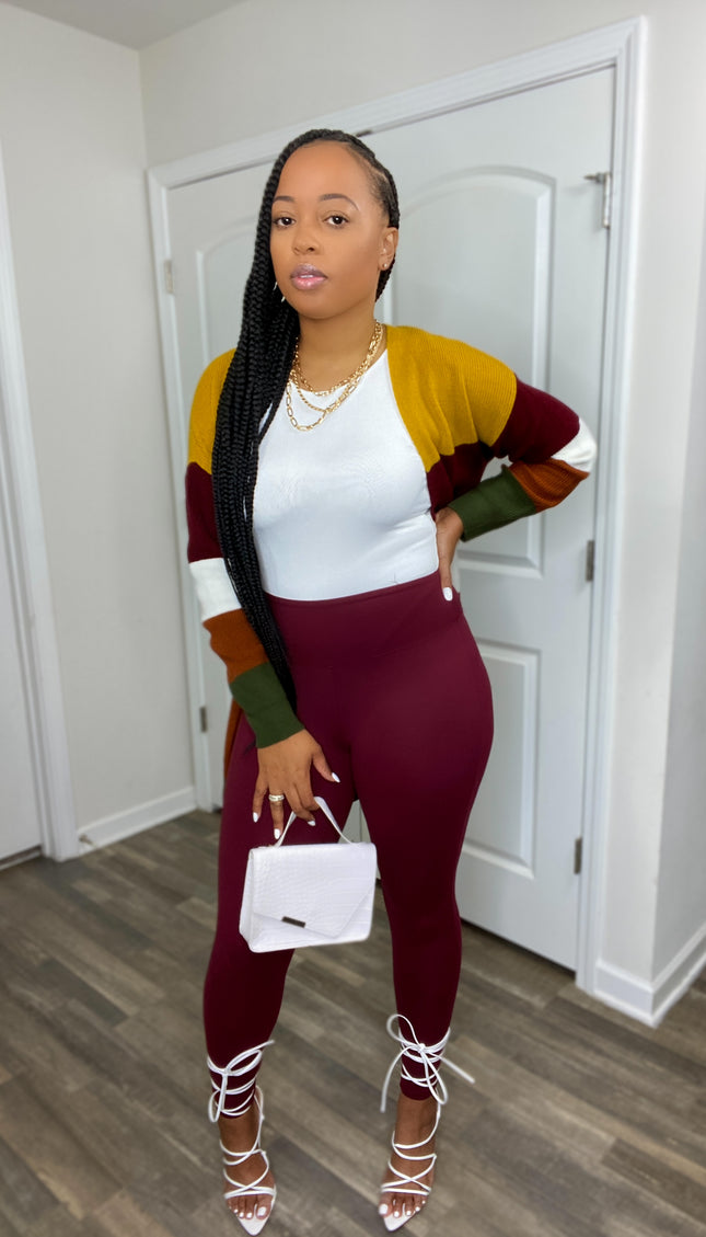 Unmatched Microfiber Leggings Only - Burgundy