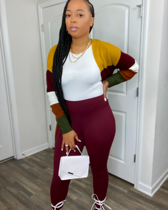 Unmatched Microfiber Leggings Only - Burgundy