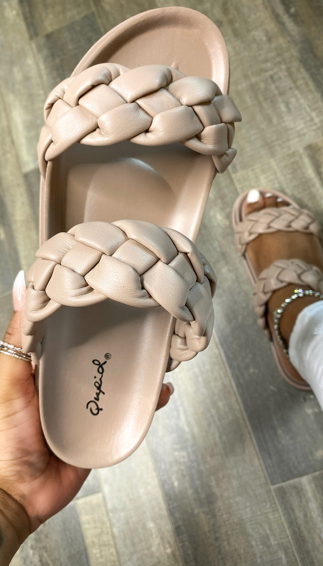 Unmatched Braided Slide - Taupe