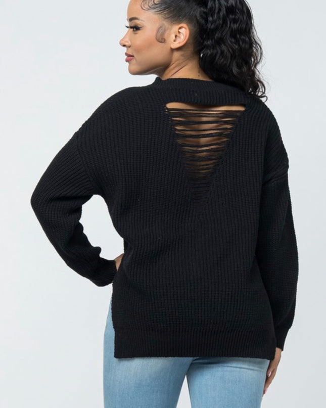 Unmatched Cozy V-Neck Sweater - Black