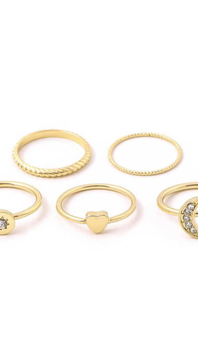 Unmatched Moon Ring Set - size 7