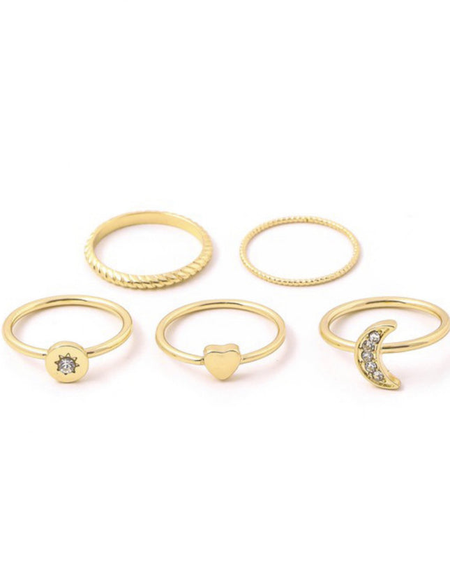 Unmatched Moon Ring Set - size 7